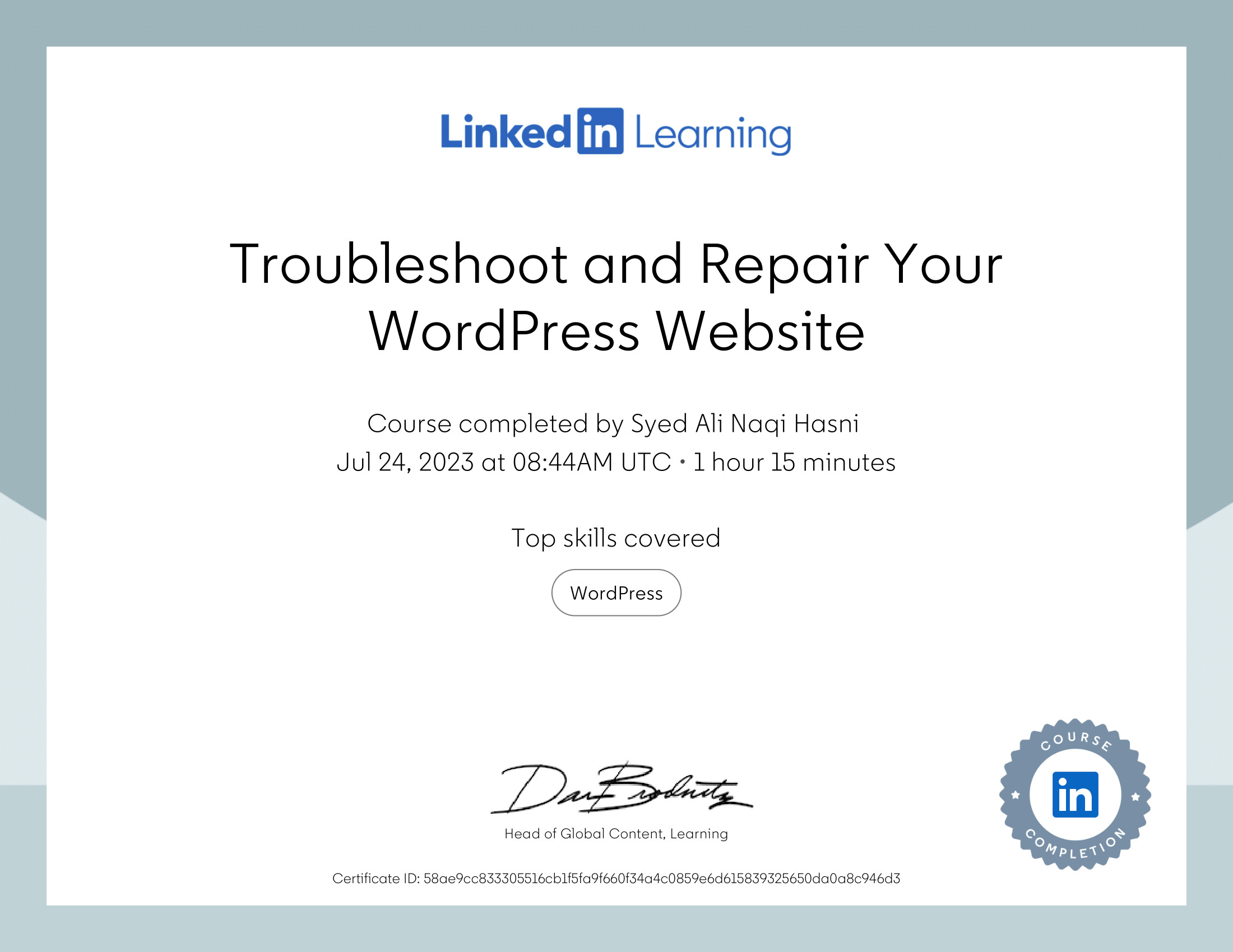certificate-of-completion-troubleshoot-and-repair-your-wordpress-website-1-syed-ali-naqi-hasni.webp